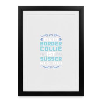 Dicton de chien Border Collie - Affiche encadrée (27 × 37 cm) - noir - Devant