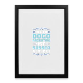 Dicton de chien dogue argentin - Affiche encadrée (27 × 37 cm) - noir - Devant