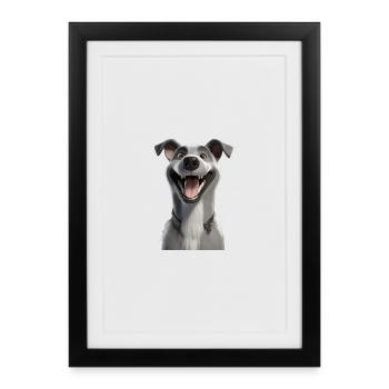 Grinning Greyhound Mascot - Framed poster (27 × 37 cm) - black - Front