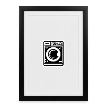 Washing machine black and white - Framed poster (27 × 37 cm) - black - Front