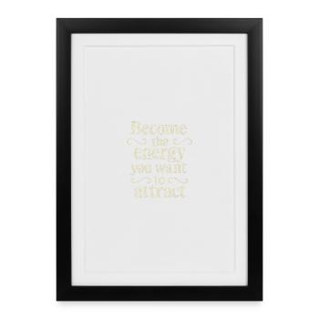 Texte de motivation en typographie vintage beige - Affiche encadrée (27 × 37 cm) - noir - Devant