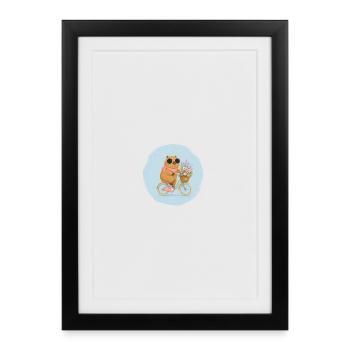 Fleurs de vélo de capybara - Affiche encadrée (27 × 37 cm) - noir - Devant