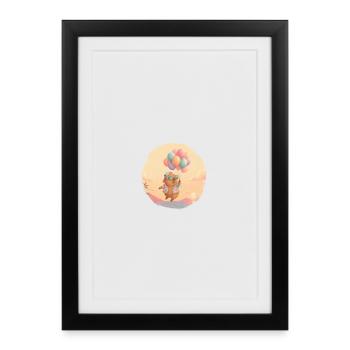 Balloons Capybara - Framed poster (27 × 37 cm) - black - Front