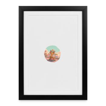 Capybara Skateboard Hawaii - Affiche encadrée (27 × 37 cm) - noir - Devant