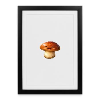 Champignon beurre de la taïga - Affiche encadrée (27 × 37 cm) - noir - Devant