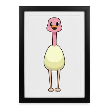 Oeuf flamant rose - Affiche encadrée (27 × 37 cm) - noir - Devant