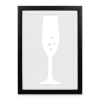 Coupe à Cadeau Noël - Affiche encadrée (27 × 37 cm) - noir - Devant