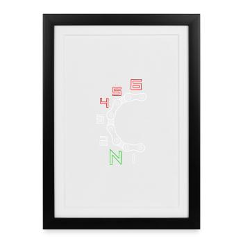 Circular Gear Chain Motif - Framed poster (27 × 37 cm) - black - Front