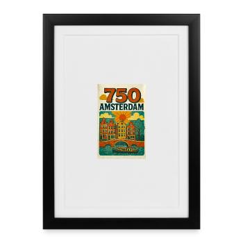 Amsterdam 750 Vintage Poster - Framed poster (27 × 37 cm) - black - Front