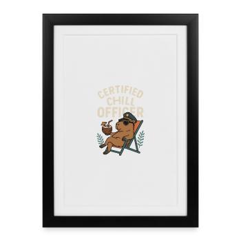 Capybara Style – Certified Chill Officer - Framed poster (27 × 37 cm) - black - Front