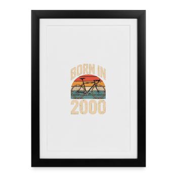 Cyclisme rétro né en 2000 - Affiche encadrée (27 × 37 cm) - noir - Devant