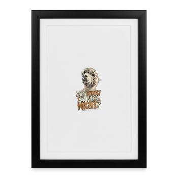 Alpaka Spruch "Was stimmt mit euch nicht?" - Gerahmtes Poster (27 × 37 cm) - Schwarz - Vorne
