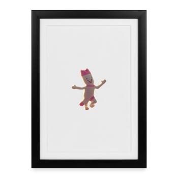 Ami joyeux en chaussettes - Affiche encadrée (27 × 37 cm) - noir - Devant