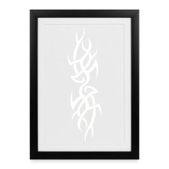 Flamme Tribale - Affiche encadrée (27 × 37 cm) - noir - Devant