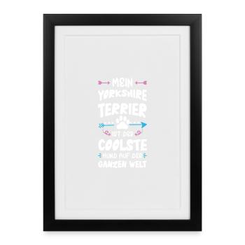 Dicton de chien Yorkshire Terrier - Affiche encadrée (27 × 37 cm) - noir - Devant