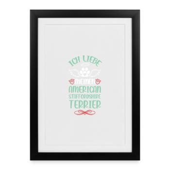 Amour américain du Staffordshire - Affiche encadrée (27 × 37 cm) - noir - Devant