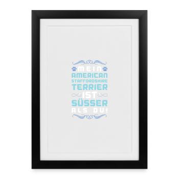 Dicton de chien Staffordshire Terrier - Affiche encadrée (27 × 37 cm) - noir - Devant