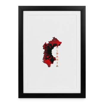 Albania - Framed poster (27 × 37 cm) - black - Front