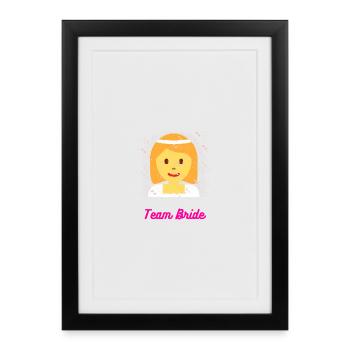 Team Bride - Enterrement de vie de garçon - Affiche encadrée (27 × 37 cm) - noir - Devant