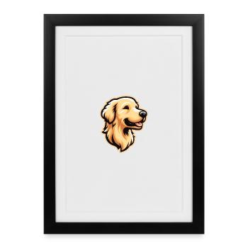 Golden Retriever Comic - Framed poster (27 × 37 cm) - black - Front