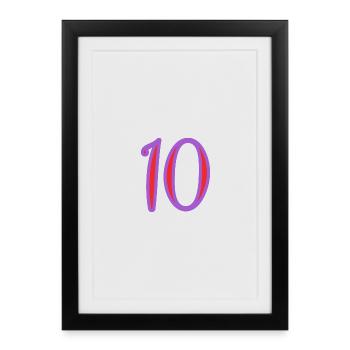 10. 10 ANS. 10e ANNIVERSAIRE. ANNIVERSAIRE 10 ANS. - Affiche encadrée (27 × 37 cm) - noir - Devant