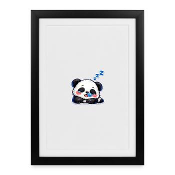 Sleepy Panda – Fluffy Pandas Edition - Framed poster (27 × 37 cm) - black - Front
