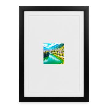 Emerald Valley and Alpine Village - Framed poster (27 × 37 cm) - black - Front