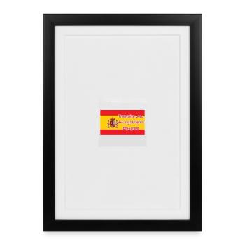 Française avec ingrédients Espagnols - Affiche encadrée (27 × 37 cm) - noir - Devant