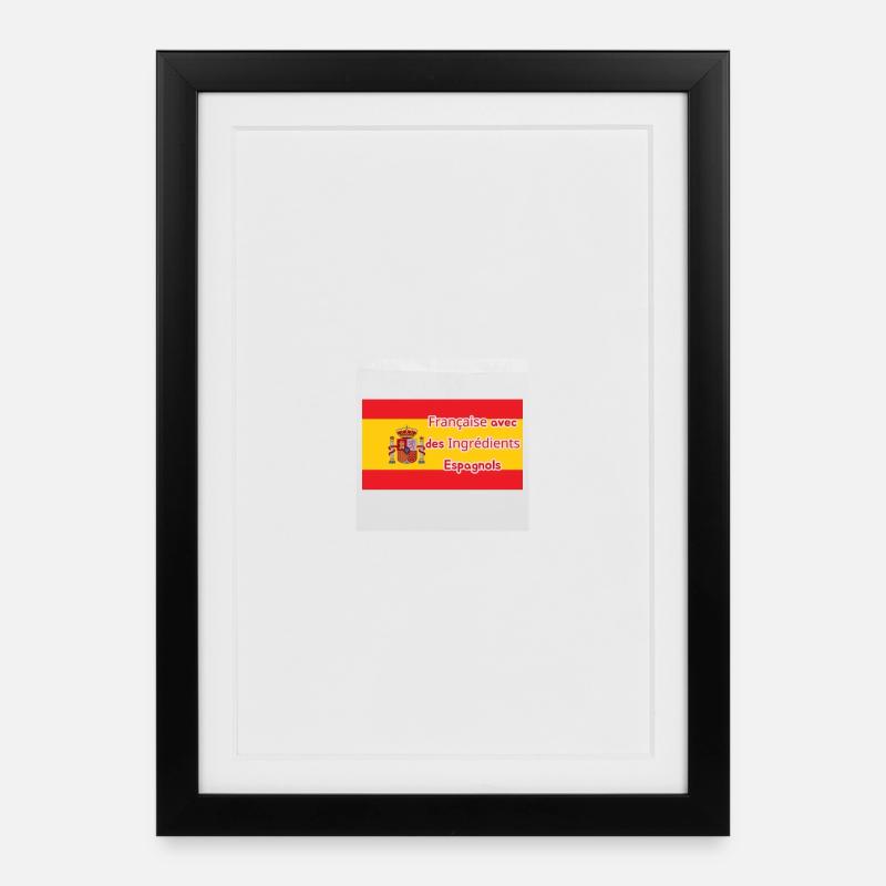 Française avec ingrédients Espagnols - Affiche encadrée (27 × 37 cm) - noir