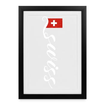 Suisse - Affiche encadrée (27 × 37 cm) - noir - Devant