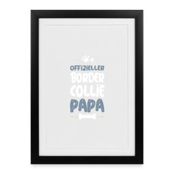 Père officiel de Border Collie - Affiche encadrée (27 × 37 cm) - noir - Devant