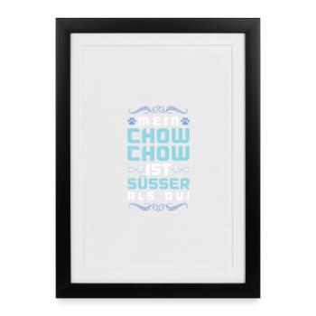 Chow Chow Dog Dicton - Affiche encadrée (27 × 37 cm) - noir - Devant