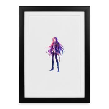 Gradienthaar-Charakter im Anzugsstil - Gerahmtes Poster (27 × 37 cm) - Schwarz - Vorne