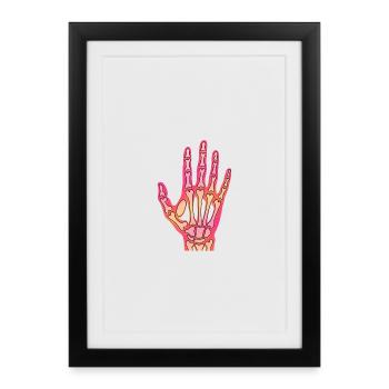 X-Ray Hand Skeleton | Anatomy Vaporwave Art - Framed poster (27 × 37 cm) - black - Front