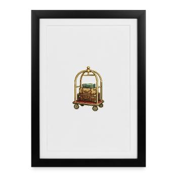 Vintage Box Trolley Travel Stack - Framed poster (27 × 37 cm) - black - Front