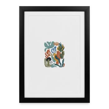 Modern Abstract Botanical Shapes Art - Framed poster (27 × 37 cm) - black - Front