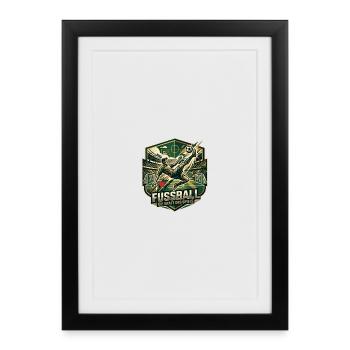 Fußball: Die Kraft des Spiels – Vintage Badge - Gerahmtes Poster (27 × 37 cm) - Schwarz - Vorne
