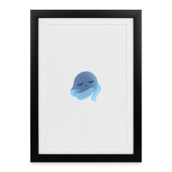 Schlafender Blaugeist Traum - Affiche encadrée (27 × 37 cm) - noir - Devant