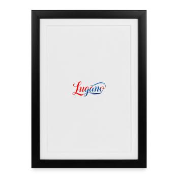 Lettrage de Lugano avec verve - Affiche encadrée (27 × 37 cm) - noir - Devant