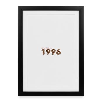 Millésime 1996, cadeau d’anniversaire, cadeau d’épouse - Affiche encadrée (27 × 37 cm) - noir - Devant