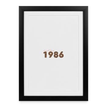 Millésime 1986, cadeau d’anniversaire, cadeau d’épouse - Affiche encadrée (27 × 37 cm) - noir - Devant