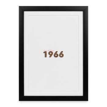 Vintage 1966, cadeau d’anniversaire, cadeau d’épouse - Affiche encadrée (27 × 37 cm) - noir - Devant