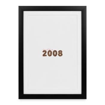 Millésime 2008, cadeau d’anniversaire, cadeau d’épouse - Affiche encadrée (27 × 37 cm) - noir - Devant