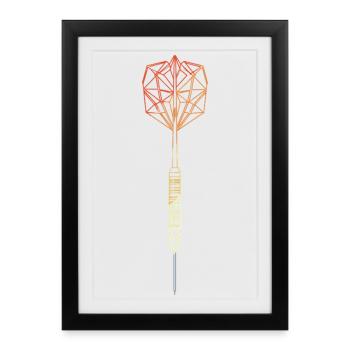 Oldschool Dart Sketch - Framed poster (27 × 37 cm) - black - Front