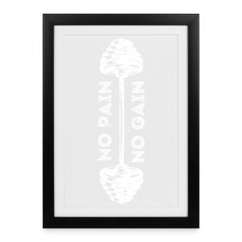 T-shirt d’entraînement No Cap No Gain Gym Sport Fitness - Affiche encadrée (27 × 37 cm) - noir - Devant