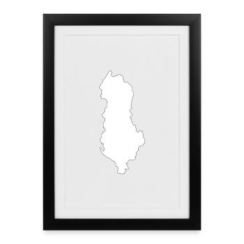 Argentina Map Silhouette Tee - Framed poster (27 × 37 cm) - black - Front