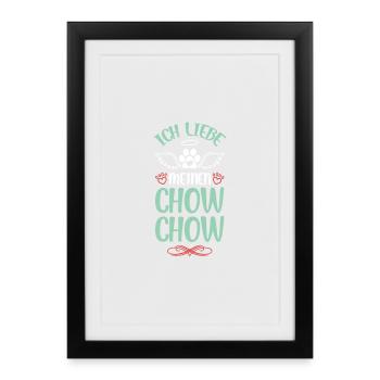 J’adore mon Chow Chow - Affiche encadrée (27 × 37 cm) - noir - Devant