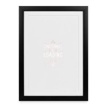 Christmas Is Loading Reindeer - Framed poster (27 × 37 cm) - black - Front