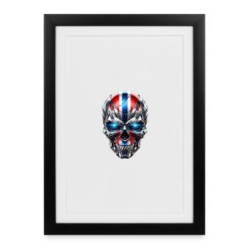Couleurs du drapeau du Cyber Skull - Affiche encadrée (27 × 37 cm) - noir - Devant