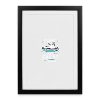 Licorne morte : Test de natation échoué - Affiche encadrée (27 × 37 cm) - noir - Devant
